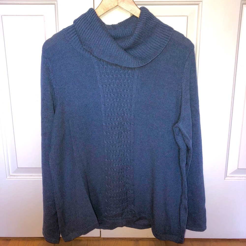 Blue Knit Turtleneck